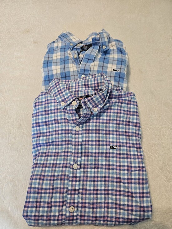 Vineyard Vines Other - Lot of 2 Boys Vineyard Vines Whale Shirt Plaid Button Down Long Sleeve Large